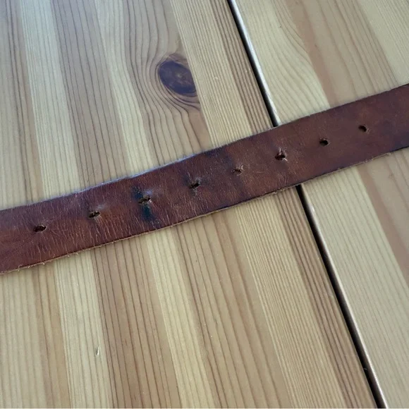 Women's Brown Leather Belt Woven Boho - Picture 9 of 9